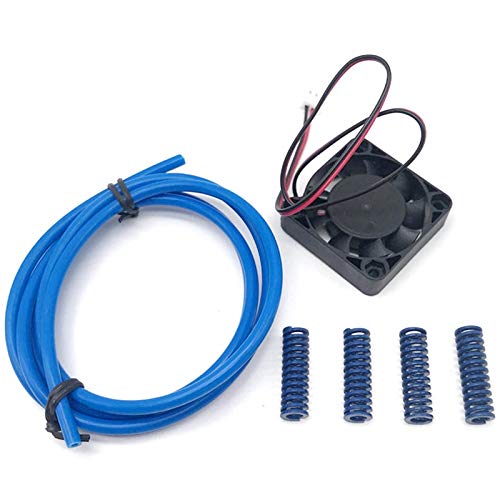 Eighosee 3D-Drucker-Teile-Kit 40 x 10 Lüfter DC12 V mit PTFE-Rohr, Heißbettmutter-Kompression, 8 x 25, Federdrucker-Zubehör, Blau von Eighosee