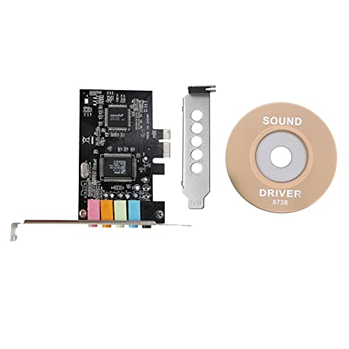 Eighosee PCIe Soundkarte 5.1, PCI-Surround-3D-Audiokarte für PC mit hoher direkter Klangleistung und Low-Profile-Halterung von Eighosee