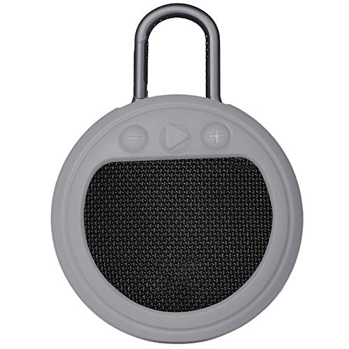 Eighosee Tragbare Schutzhülle aus Silikon, stoßfest, Stand-Up-Tragetasche für Bluetooth-Lautsprecher Clip 3 (grau) von Eighosee