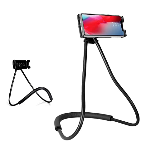 Eight Space Schwanenhals Handyhalterung, Universal hängen auf Hals Lazy Handy, Nacken Handyhalter, 360 Drehbarem Flexiblem Mehrere Funktionen Handy-Halterung für Smartphone 4.6-6.5 inch (Schwarz) von Eight Space