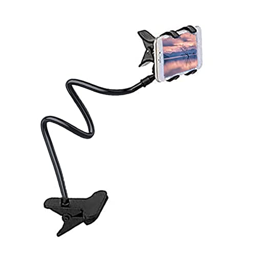 Eight Space Universal-Schwanenhals-Handyhalterung mit Clip, flexible Halterung mit langen Armen und um 360 Grad drehbar, robust, langlebig für Bett, Auto, Zuhause, Tische, Bücherregale, Büro (schwarz) von Eight Space