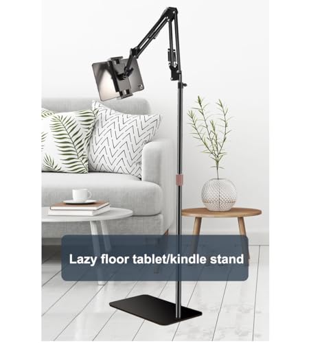 EightSpace Tablet Bodenständer mit Verstellbarem Faltbarem Arm,Universal Handy und Tablet-Bodenständer 360 Grad drehbar Tablettenhalter für 4.7-13 Zoll Pro 10.5/9.7/12.9, iPad Air, Mini 2/3/4 von EightSpace