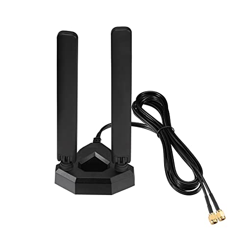 Eightwood 2,4 GHz 5,8 GHz 6GHz Tri-Band WiFi 6E Antenne WLAN Antenne PC Router RP-SMA WiFi Antenne Magnetfuß mit 2M Verlängerung Kabel für Netgear Router PCI PCIE Karte WLAN Karte Mainboard Bluetooth von Eightwood