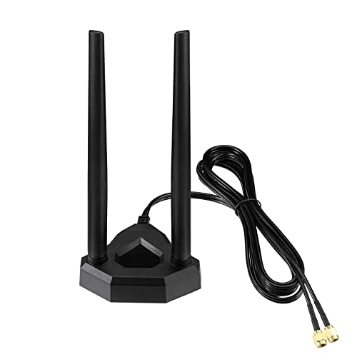 Eightwood 2,4 GHz 5GHz 5,8 GHz WLAN Antenne PC Router Dualband RP-SMA Magnet Omni WiFi Mit 2M Verlängerung Kabel für Netgear Router PCI PCIE Karte WLAN Karte PC Mainboard Bluetooth von Eightwood