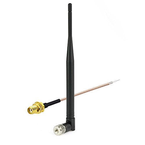 Eightwood 868 MHz Antenne Kipp-und-Schwenkbar NFC RFID Antenne SMA Stecker + SMA Buchse Pigtail Kabel RG178 15cm 6inch für GSM Wireless WiFi Homematic CCU3 CCU2 CC1101 Ham Radio MEHRWEG von Eightwood