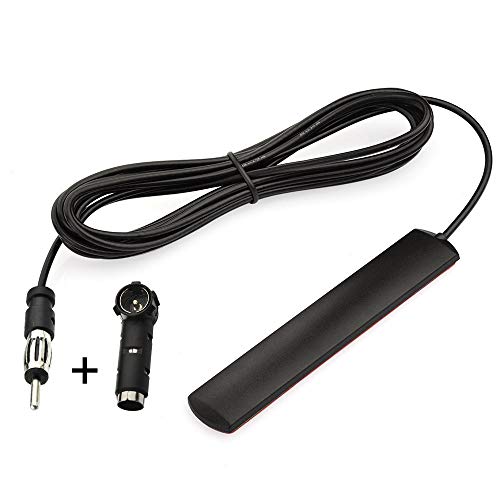Eightwood Autoradio Antenne FM Car Radio Antenne Radio Patch Windschutzscheiben Paste Antenne FM 3m Kabel + DIN Buchse 41585 auf ISO Adapter für Autos Radios LKWs Universal mit MEHRWEG von Eightwood
