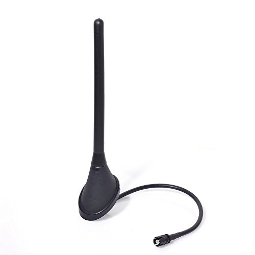 Eightwood Autoradio Antenne KFZ Antenne Dachantenne 16V Verstärker Raku 2 II passend für Anti Originalradio Noise Stab 17,5cm 60 Grad MEHRWEG von Eightwood