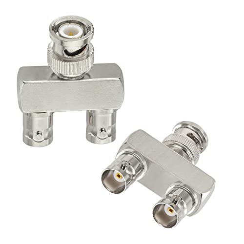 Eightwood BNC-Splitter-Adapter, 2 Stück, BNC-Stecker auf Dual-Buchse, T-Typ 3-Wege-Audio, RF-Koaxial-Stecker Eightwood BNC-Splitter-Adapter, 2 Stück, BNC-Stecker auf Dual-Buchse, T-Typ 3-Wege-Audio, RF-Koaxial-Stecker von Eightwood