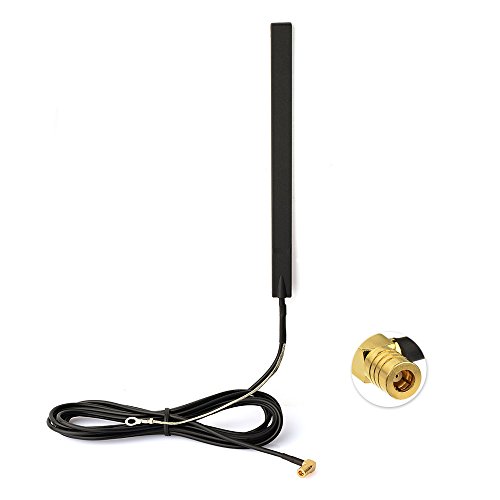 Eightwood DAB+ Antenne SMB Adapter Auto Radio Antenne Patch Aerial Glas- Mount mit SMB Stecker 3m 9.8ft Antenne RG174 für Auto Radio Pioneer Clarion Kenwood Alpine MEHRWEG von Eightwood