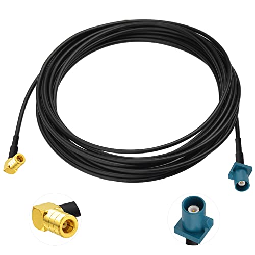 Eightwood DAB Antennenkabel SMB Fakra Kabel Fakra Z Stecker auf SMB Stecker abgewinkelt Koaxial RG174 500cm Kompatibel zu DAB Autoantennentoppern AM/FM Blaupunkt Pionier Kenwood usw von Eightwood