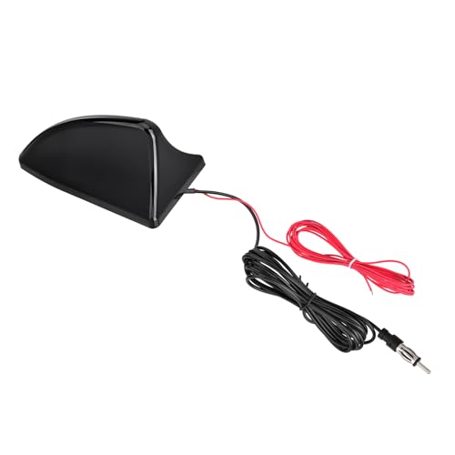 Eightwood Haifisch Antenne Auto Antenne Dach Shark Antenne Auto Kurz Shark Fin Antenne AM/FM Autoradio Aktive Antenne + 3m Verlängerungskabel für Auto LKW SUV Stereo Receiver Media Head Units von Eightwood