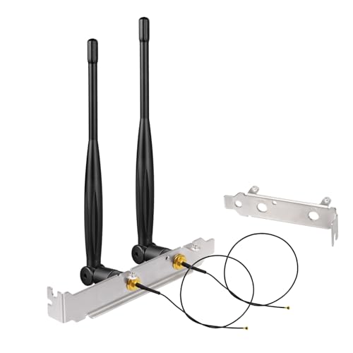 Eightwood WLAN Antenne WiFi Antenne 2.4g/5.8g RP SMA Antenne IPX IPEX Antenna + U.FL to RP-SMA antennenkabel Für WLAN Antenne PC WiFi Kamera Router Bluetooth Mainboard PCIE Wireless Network Card usw. von Eightwood