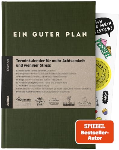 Ein guter Plan Zeitlos – Ganzheitlicher Terminkalender für mehr Achtsamkeit und weniger Stress – Undatierter Wochenplaner mit 56 Tipps und Zitaten ohne Kitsch (Wald) von Ein guter Plan