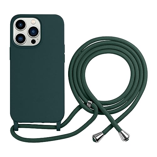 Einaily Handykette für iPhone 13 Mini Hülle mit Band, Hülle Silikon Seil Necklace Handyhülle mit Kordel TPU Bumper Schutzhülle zum Umhängen Abnehmbar Case mit Schnur Kameraschutz für iPhone 13 Mini von Einaily