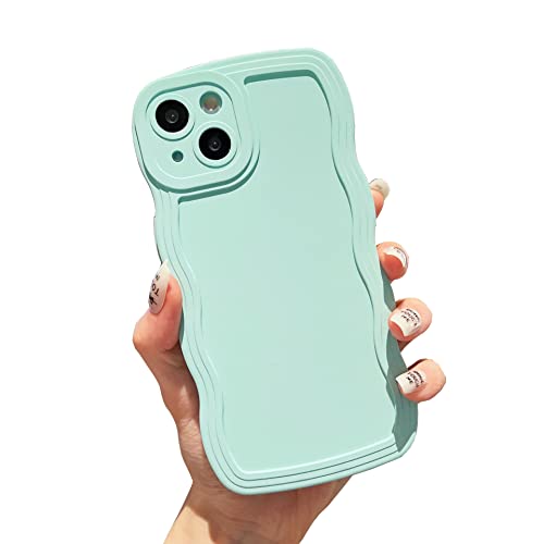 Einaily Hülle für iPhone 12 Mode Chic Einfarbig Wellen Handyhülle Niedliche Wellenformrahmen Schutzhülle für Frauen und Mädchen Bumper Cover Kratzfeste Stoßfest Weich TPU Silikon Case für iPhone 12 von Einaily