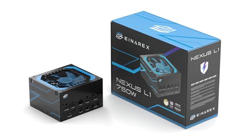 Eiranex Nexus L1 750 W PC-Netzteil ATX 3.1 PCIe 5.1 Cybenetics Gold, Full-Modulares Kabel, 750 W Eiranex Nexus L1 750 W PC-Netzteil ATX 3.1 PCIe 5.1 Cybenetics Gold, Full-Modulares Kabel, 750 W von Einarex