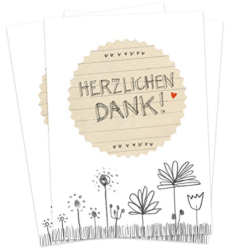 Eine der Guten 10 Dankeskarten - Herzlichen Dank! - mit Blumen, Danksagungskarten Set aus Recyclingpapier in Weiß Grau Beige für deine Hochzeit, Geburtstag, Taufe etc. Eine der Guten 10 Dankeskarten - Herzlichen Dank! - mit Blumen, Danksagungskarten Set aus Recyclingpapier in Weiß Grau Beige für deine Hochzeit, Geburtstag, Taufe etc. von Eine der Guten