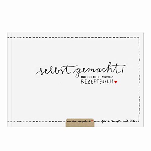 Eine der Guten Rezeptbuch zum Selberschreiben - selbst gemacht! - DIY Kochbuch schreiben für 40 fabelhafte Rezepte, Kreatives Hochzeitsgeschenk, Design in Weiß, Softcover, robuste Bindung, A5 QUER von Eine der Guten