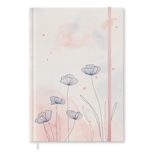 Eine der Guten Tagebuch - A5 Notizbuch Journal für Erwachsene und Teenager, 92 Seiten liniert, Hardcover mit Gummi, FSC Papier, Creme Rosa Blau, Blumen Eine der Guten Tagebuch - A5 Notizbuch Journal für Erwachsene und Teenager, 92 Seiten liniert, Hardcover mit Gummi, FSC Papier, Creme Rosa Blau, Blumen von Eine der Guten