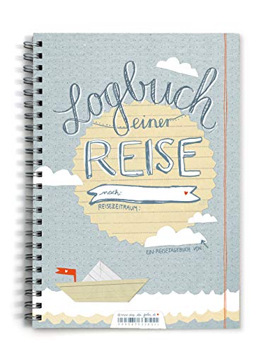 Reisetagebuch - Logbuch einer Reise - Tagebuch zum Schreiben mit Wetter-, Stimmungs- und Zitatfeldern, blau, dotted, A5 von Eine der Guten