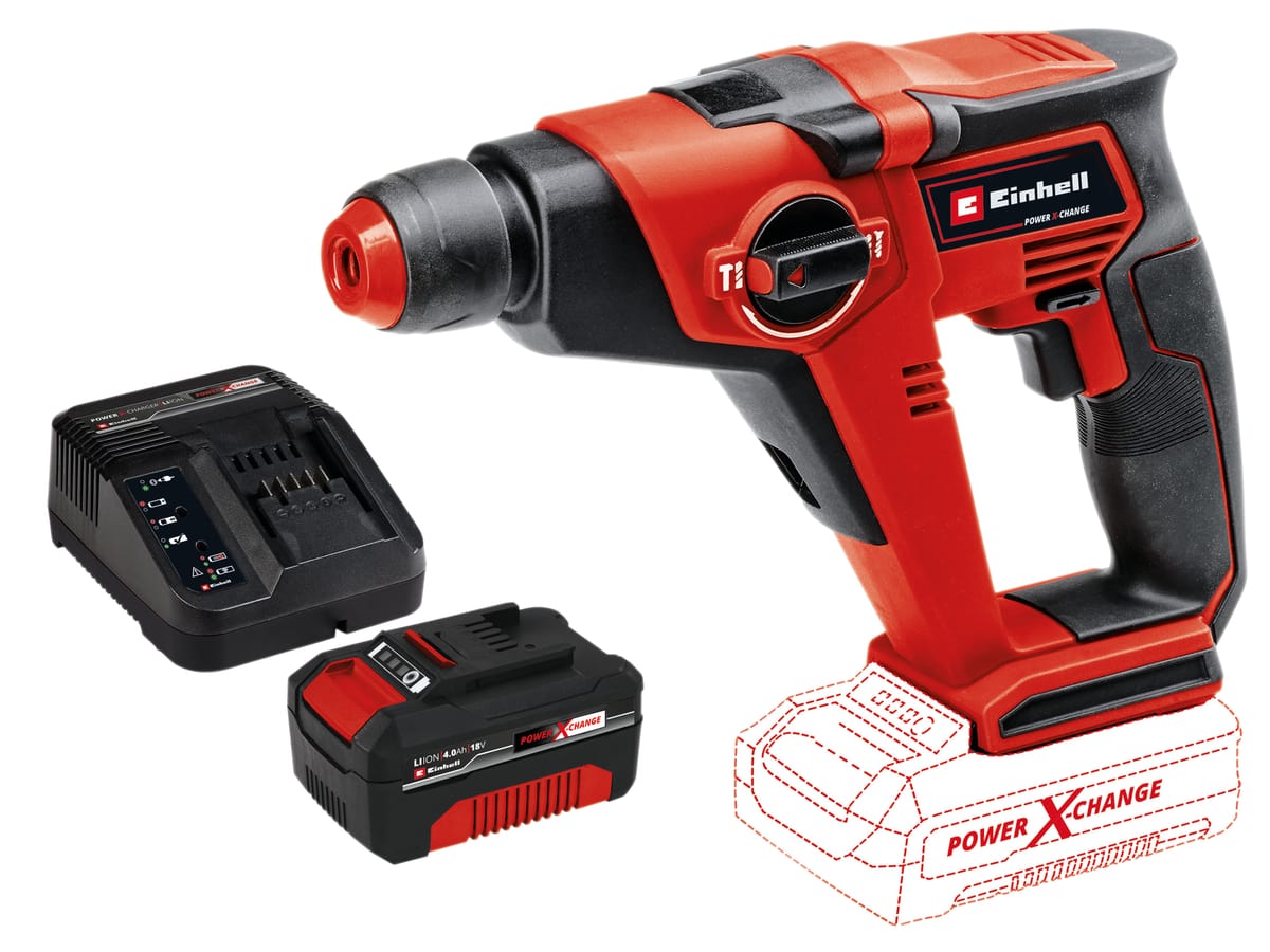 EINHELL Akku-Bohrhammer TE-HD 18/12 Li Kit (1x 4,0 Ah) von Einhell