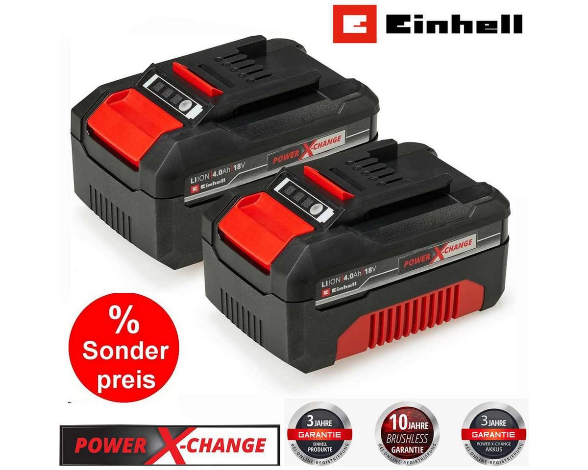 Einhell Akku PXC-Twinpack 4,0 Ah (Li-Ion, 18V, 2x 4,0 Ah 18 V Power X-Change Akku-Set Einhell Akku PXC-Twinpack 4,0 Ah (Li-Ion, 18V, 2x 4,0 Ah 18 V Power X-Change Akku-Set von Einhell
