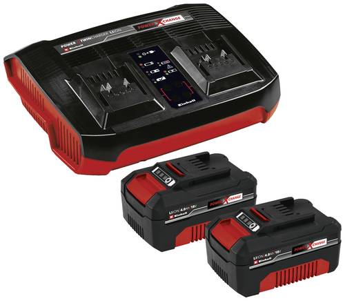 Einhell Power X-Change PXC-Starter-Kit 2x 4,0Ah & Twincharger Kit 4512112 Werkzeug-Akku und Ladeger� von Einhell