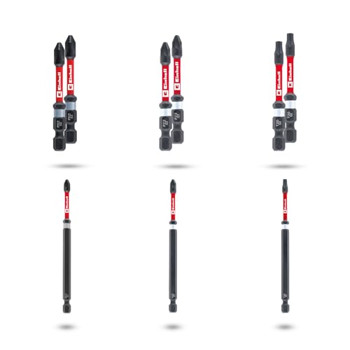 Original Einhell Impact-Bit mit Doppel-Torsion, 60/120 mm, PH2/PZ2/T20 (S2-Stahl, hohe Langlebigkeit, doppelter Torsionseffekt, roter Farbring, E 6.3 Schaft) von Einhell