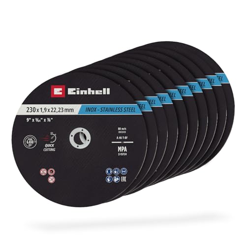 Original Einhell Trennscheiben Metall, 10-tlg., Ø 230 mm (Schnelles Trennen, Metallverarbeitung, Leichter Schnitt, MPA-zertifiziert, Markenunabhängig) Original Einhell Trennscheiben Metall, 10-tlg., Ø 230 mm (Schnelles Trennen, Metallverarbeitung, Leichter Schnitt, MPA-zertifiziert, Markenunabhängig) von Einhell