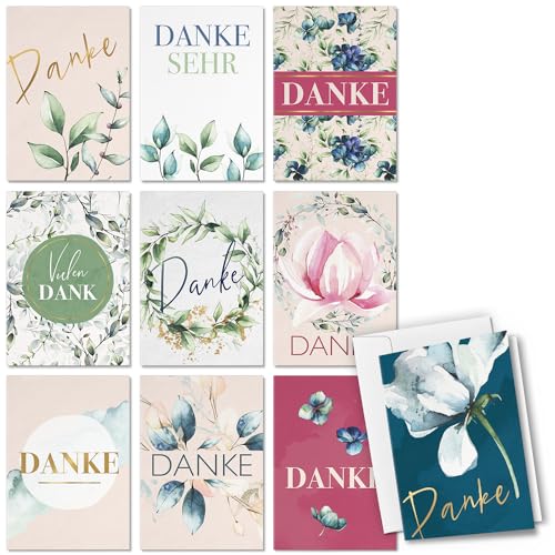 10 Dankeskarten Mix Danke Karte Set - Blumen Natur Modern Aquarell 2 - Klappkarten mit Briefumschlägen Dankeschön Danke sagen 10 Dankeskarten Mix Danke Karte Set - Blumen Natur Modern Aquarell 2 - Klappkarten mit Briefumschlägen Dankeschön Danke sagen von Einladungskarten Manufaktur Hamburg