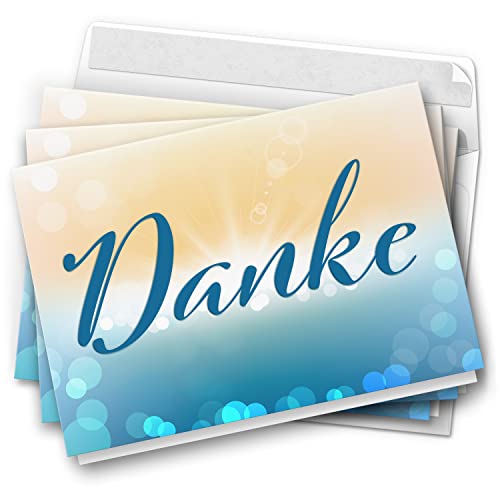 10 Dankeskarten kirchlich - Zauberhafter Verlauf Gelb Blau - moderne Klappkarten mit Umschlägen - Danke sagen nach Kommunion, Konfirmation, Taufe, Hochzeit 10 Dankeskarten kirchlich - Zauberhafter Verlauf Gelb Blau - moderne Klappkarten mit Umschlägen - Danke sagen nach Kommunion, Konfirmation, Taufe, Hochzeit von Einladungskarten Manufaktur Hamburg