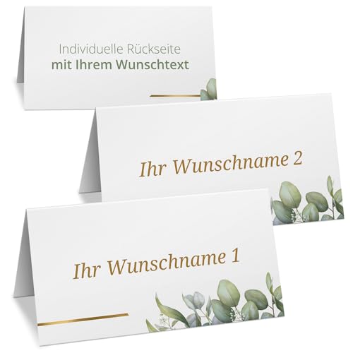 10 PERSONALISIERTE Tischkarten mit verschiedenen Gäste-Namen | Kärtchen zur Hochzeit Geburtstag Kommunion Konfirmation Taufe Namenskarte Platzkarte Design 05 von Einladungskarten Manufaktur Hamburg