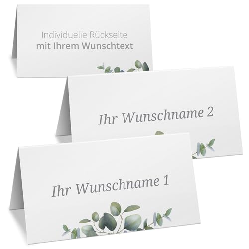 10 PERSONALISIERTE Tischkarten mit verschiedenen Gäste-Namen | Kärtchen zur Hochzeit Geburtstag Kommunion Konfirmation Taufe Namenskarte Platzkarte Design 11 von Einladungskarten Manufaktur Hamburg