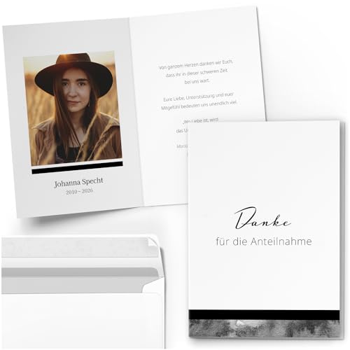 10 PERSONALISIERTE Trauer Danksagungen Dankeskarten mit eigenem Text und Foto | Individuell anpassbare Danke Trauerkarten mit Briefumschlägen | Karten schwarzes Aquarell 10 PERSONALISIERTE Trauer Danksagungen Dankeskarten mit eigenem Text und Foto | Individuell anpassbare Danke Trauerkarten mit Briefumschlägen | Karten schwarzes Aquarell von Einladungskarten Manufaktur Hamburg