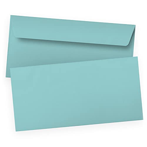 25 Briefumschläge Farbe Hell Blau Türkis - Briefumschlag DIN Lang selbstklebend mit Klebestreifen für Einladungen, Rechnungen, Mailings von Einladungskarten Manufaktur Hamburg