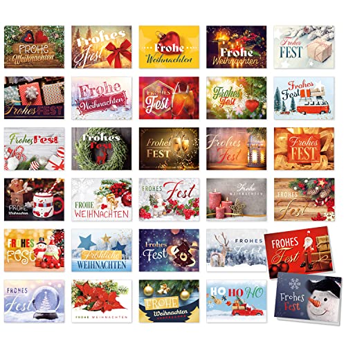 30 moderne Weihnachtskarten Klappkarten Mix mit Umschlag - großes Foto Motiv Weihnachten Grußkarten Set von Einladungskarten Manufaktur Hamburg