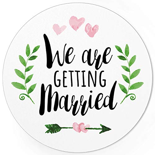 48 Design Etiketten, rund/We are getting married/Hochzeit/Liebe/Heirat/Aufkleber/Sticker/für Einladungen/Feiern von Einladungskarten Manufaktur Hamburg