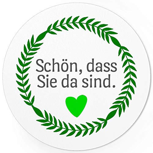 48 Sticker/modern/Schön, dass Sie da sind (grün) / Runde Aufkleber für Tischdeko, Geschenke, Gäste, Firma, Firmen, Feier, Weihnachtsfeier von Einladungskarten Manufaktur Hamburg