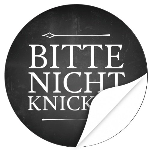 48 moderne Design Etiketten, rund/Bitte nicht knicken Design 2 TAFEL LOOK SCHWARZ/Aufkleber/Sticker/Post/Versand/Brief/Vorsicht von Einladungskarten Manufaktur Hamburg