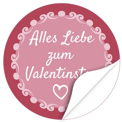 48 moderne Design Etiketten, rund/Liebe mit Schnörkeln/Valentinstag/Liebe/Herzen/Hochzeit/Geschenk-Aufkleber/Sticker / von Einladungskarten Manufaktur Hamburg