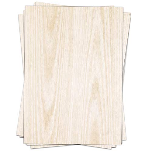 50 Blatt Briefpapier (A4) | Holz Look hell | Motivpapier | edles Design Papier | beidseitig bedruckt | Bastelpapier | 90 g/m² von Einladungskarten Manufaktur Hamburg