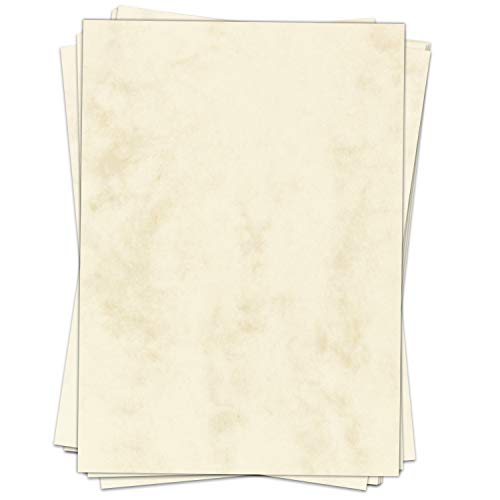 50 Blatt Briefpapier (A4) | Marmor Beige | Motivpapier | edles Design Papier | beidseitig bedruckt | Bastelpapier | 90 g/m² von Einladungskarten Manufaktur Hamburg