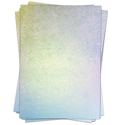 50 Blatt Briefpapier (A4) | Regenbogen Struktur | Motivpapier | edles Design Papier | beidseitig bedruckt | Bastelpapier | 90 g/m² von Einladungskarten Manufaktur Hamburg