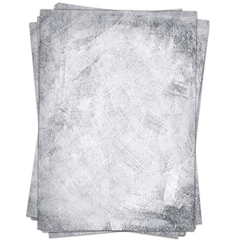 50 Blatt Briefpapier (A4) | Spachtel Mauer Vintage Look grau | Motivpapier | edles Design Papier | beidseitig bedruckt | Bastelpapier | 90 g/m² von Einladungskarten Manufaktur Hamburg