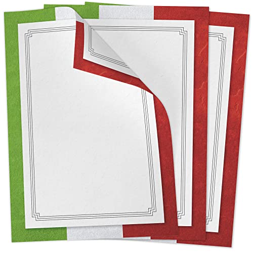 50 Blatt Briefpapier (A4) | Speisekarten | Italien Italiener Flagge | edles Design Gastro-Papier | beidseitig bedruckt | für Gastronomie Restaurant Menukarten von Einladungskarten Manufaktur Hamburg