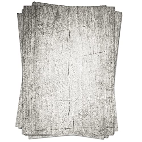 50 Blatt Briefpapier (A4) | Vintage Holz Dielen 2 | Motivpapier | edles Design Papier | beidseitig bedruckt | Bastelpapier | 90 g/m² von Einladungskarten Manufaktur Hamburg