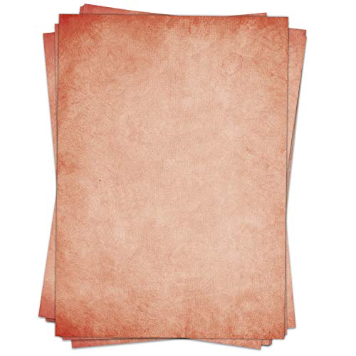 50 Blatt Briefpapier (A4) | Vintage Retro rot | Motivpapier | edles Design Papier | beidseitig bedruckt | Bastelpapier | 90 g/m² von Einladungskarten Manufaktur Hamburg