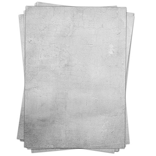50 Blatt Briefpapier (A4) | Wandstruktur grau | Motivpapier | edles Design Papier | beidseitig bedruckt | Bastelpapier | 90 g/m² von Einladungskarten Manufaktur Hamburg