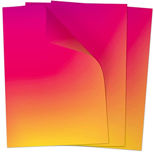 50 Blatt Briefpapier (A4) | Weicher Verlauf Rosa Orange | Motivpapier | edles Design Papier | beidseitig bedruckt | Bastelpapier | 90 g/m² von Einladungskarten Manufaktur Hamburg