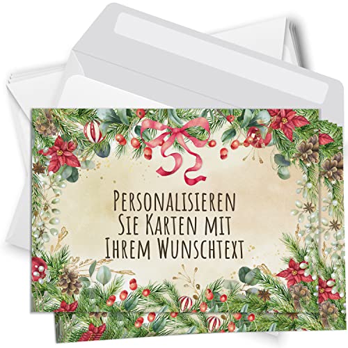 Einladungskarten Manufaktur Hamburg 8 Weihnachtskarten - mit Ihrem Text PERSONALISIERT - Traditionell - mit Umschlägen, Grußkarte Postkarte Weihnachten weihnachtlich Einladungskarten Manufaktur Hamburg 8 Weihnachtskarten - mit Ihrem Text PERSONALISIERT - Traditionell - mit Umschlägen, Grußkarte Postkarte Weihnachten weihnachtlich von Einladungskarten Manufaktur Hamburg